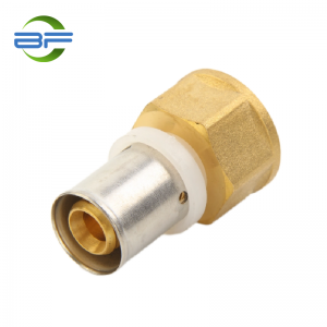 BF322 TH-TYPE BRASS PRESS STRAIGHT FEMALE COUPLER FITTING