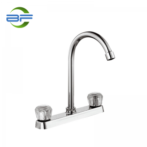 BM815 Brass 8 Inch Deck Mounted Kitchen Faucet ជាមួយនឹងដៃពីរ