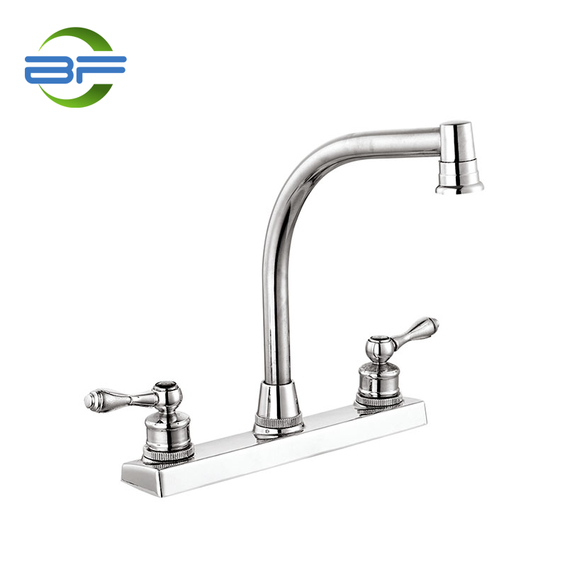 BM817 Brass 8 Inch Deck Mounted Kitchen Faucet Dengan Dua Pemegang