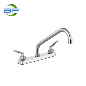 BM822 Brass 8 Inch Deck Mounted Faucet Dapur Dengan Dua Pemegang