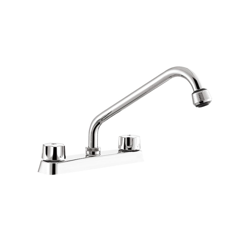 BM825 Brass 8 Inch Deck Mounted Kitchen Faucet ជាមួយនឹងដៃពីរ