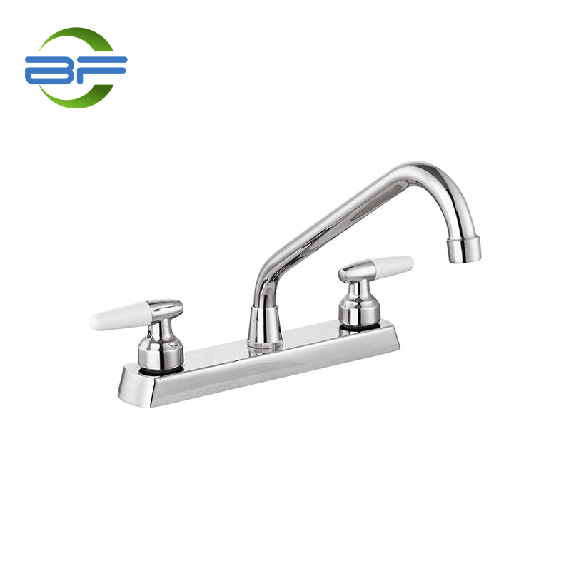BM827 Brass 8 Inch Deck Mounted Kitchen Faucet With Two Handles