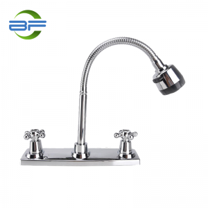 Faucet Dapur BM866 Plastik 8 Inci Dilekapkan Dek Dengan Dua Pemegang