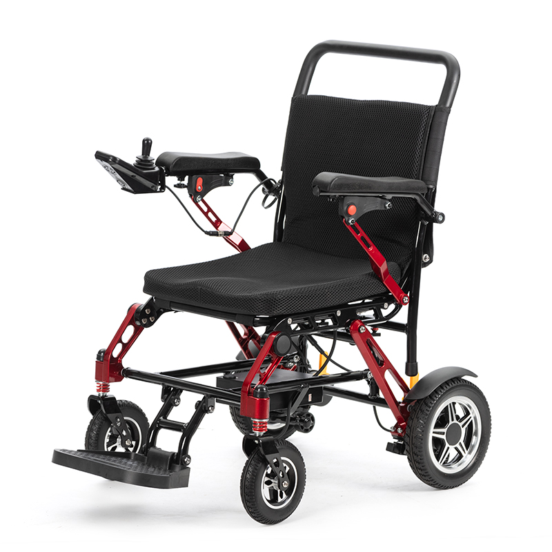 Рамка од легура на магнезиум ултра лесна преклопна електрична инвалидска количка 24V10Ah инвалидски колички со литиумски батерии