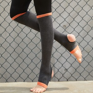 OEM new high-tube over-the-knee socks, yoga socks, professional fitness non-slip long thigh socks, women’s open heel dance socks