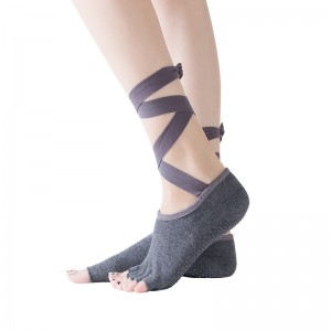 Generation processing OEM halter five-toed yoga socks, five-finger socks, ladies ballet dance socks, lace-up yoga socks