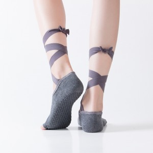 Generation processing OEM halter five-toed yoga socks, five-finger socks, ladies ballet dance socks, lace-up yoga socks