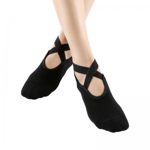 OEM new cross-border cotton cross-over yoga socks, ballet Pilates sports, rubberized terry socks