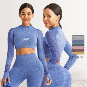 Custom High Quality Sportswear Printed Logo Long Sleeve Suit Yoga Suit Women’s Large Fitness Suit