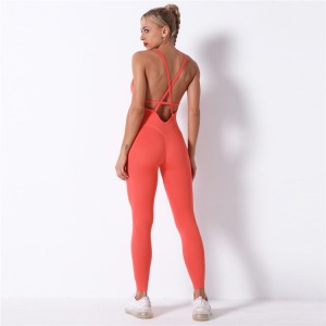 Processing customized OEM high quality seamless women’s one-piece suit yoga training suit fitness suit sportswear