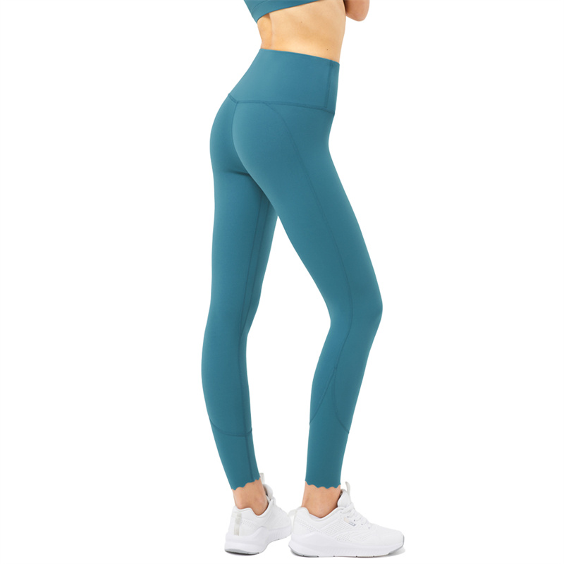 New European And American High-Waist Fitness Yoga Pants Stitching Thin And Seamless Cut Tight Peach Hip Pants Featured Image