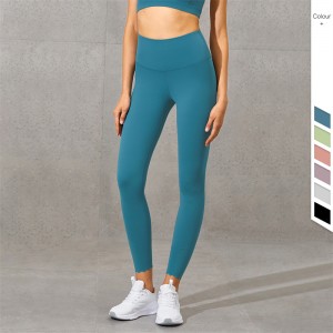 New European And American High-Waist Fitness Yoga Pants Stitching Thin And Seamless Cut Tight Peach Hip Pants