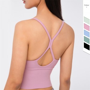 New European And American Sexy Small Sling Naked Yoga Vest New Color Water Droplets Beautiful Back Fitness Sports Bra