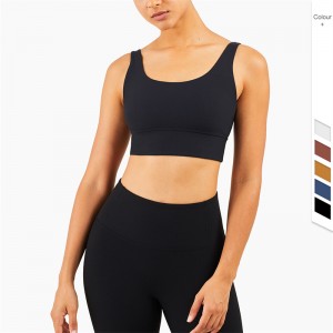 New FP European And American Ribbed Yoga Sports Underwear Vest Type Fitness Shockproof Running Sports Bra Women