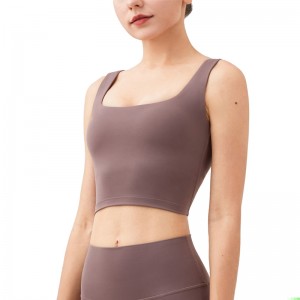 New Ss Light Support Nude Fake Two-Piece Shockproof Sports Vest Female Deep U Beautiful Back Yoga Vest Bra
