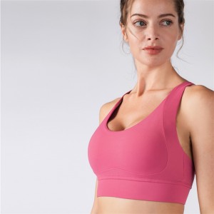 OEM New Fashion Technology Seamless Sports Bra Seamless Buckle Gathered Peach Underwear