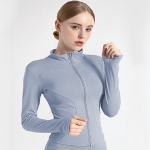 Processing Custom Fitness Suit Long Sleeve Sports Running Yoga Suit Women’S Jacket Printed Logo