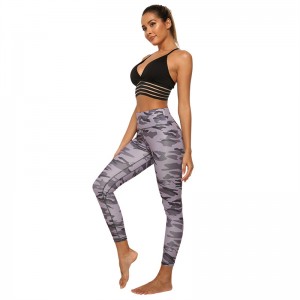 Processing Custom OEM Fitness Tights Camouflage Yoga Pants Sportswear Set