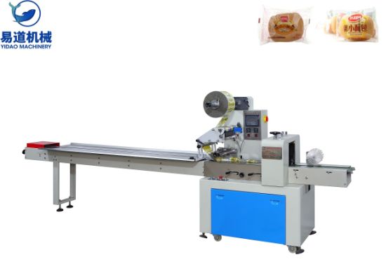 Food Packing Wrapper Factory Horizontale Flowpack Pillow Packaging Equipment Cake Flow Pack Machine