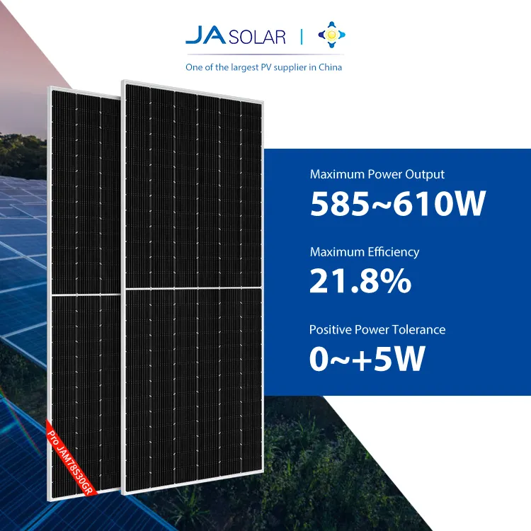 JA Solar Pro JAM78S30GR 585W 590W 595W 600W 605W 610W Панели офтобии чаҳорчӯбаи сиёҳ