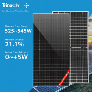 Trina Solar kaviri-sided solar panel kaviri girazi isina furemu 535W 540W 545W 550W 555W solar panel monocrystalline
