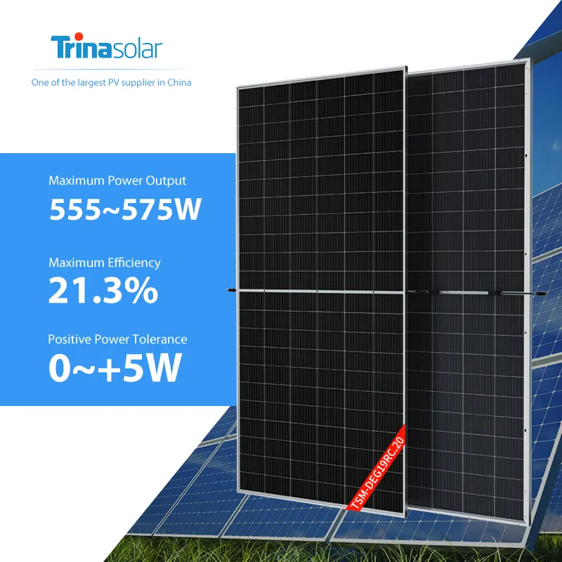 Trina Solar Vertex TSM-DEG19RC.20 Bifacial Dual Glass Monocrystalline Module 575W 132 Cells PV Solar Panels