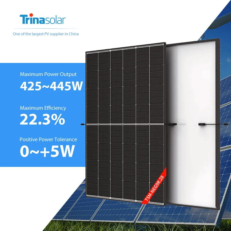 Trina Vertex S TSM-NEG9R.28 445W 144 Awọn sẹẹli Bifacial Meji Gilasi N iru i-TOPcon Solar Modules Photovoltaic Panels Ifihan Aworan