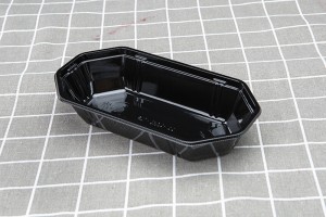 GLD-TP21-11 New disposable pet transparent color plastic fruit and vegetable boat type tray mango packing box/trays with overwrap