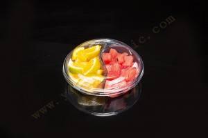300G GLD-160D round 2 compartment disposable Fruit or Deli Tray with Lid manufacturer