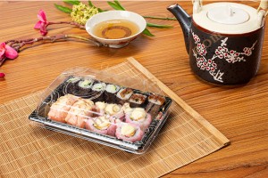16 Rolls GLD3-09A Round sushi tray with lid/sushi containers for sale