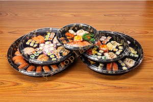 Round GLD3-2020CB2 Sushi plastic container/plastic container for sushi