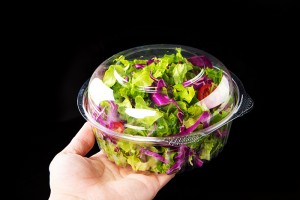 500G GLD-24DL Round clamshell container/clear hinged take out containers