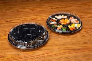 GLD-3-28AB2-6 Round with 6 compartments sushi to go containers/sushi tray