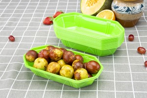 GLD-TP21-11 New disposable pet transparent color plastic fruit and vegetable boat type tray mango packing box/thermoformed trays manufacturers