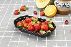 Wholesale Discount Round Clear Deli Tray With Lid And Dip Cup Manufacturer - GLD-TP23-13 New disposable pet transparent color plastic fruit and vegetable boat type tray mango packing box/blister t...