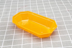GLD-TP23-13（orange）New disposable pet transparent color plastic fruit and vegetable boat type tray mango packing box/Thermoformed trays