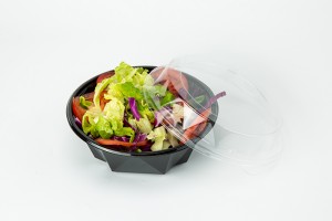 GLD-08B（black）Disposable large diamond fruit box fresh fruit cutting salad bowl fruit and vegetable lunch black box packing