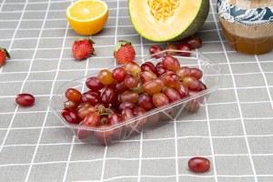 GLD-TP23-13 New disposable pet transparent color plastic fruit and vegetable boat type tray mango packing box/thermoformed packaging trays