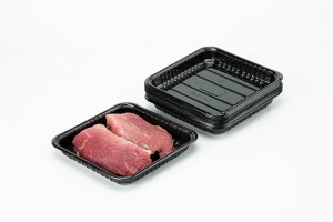 GLD-1616（black）RPET Tray/Disposable fresh supermarket turnover tray