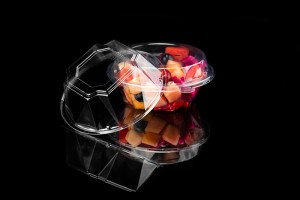 GLD-08B Disposable large diamond fruit box fresh fruit cutting salad bowl fruit and vegetable lunch transparent box packing