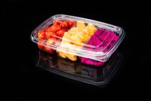 GLD-165B3 3-compartment Fruit and vegetable box, salad, fruit cut, packing box, supermarket, food grade raw material, pet sealed manufacturer’s package