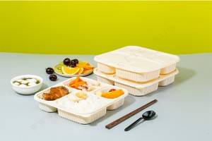 GLD-M458E Cornstarch food containers/biodegradable Bento Box