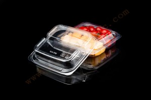 Cheapest Price 6 Compartment Clear Take Out Containers Manufacturer - GLD-E02-C square transparent Fruit or Deli Tray with Lid manufacturer – Yihao