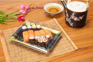 6Rolls GLD3-06C Sushi container with lid/sushi tray with lid