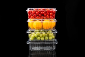 Supermarket Fruit/ Vegetable Packing Clear Plastic Food Disposable Container/Clamshell Fruit Packaging