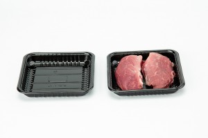 GLD-1616（black）RPET Tray/Disposable fresh supermarket turnover tray