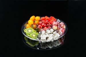 GLD-103B （transparent）1000g 6 compartment Cut Fruit Party Tray
