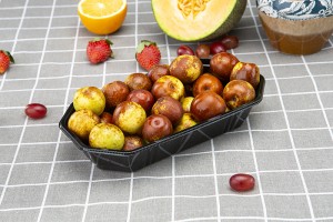 GLD-TP23-13 New disposable pet transparent color plastic fruit and vegetable boat type tray mango packing box/blister thermoforming