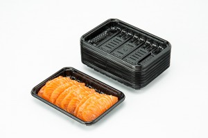 Hot New Products 2 Compartment Clear Catering Tray Manufacturer - GLD-1410（black） Fresh salmon disposable tray – Yihao