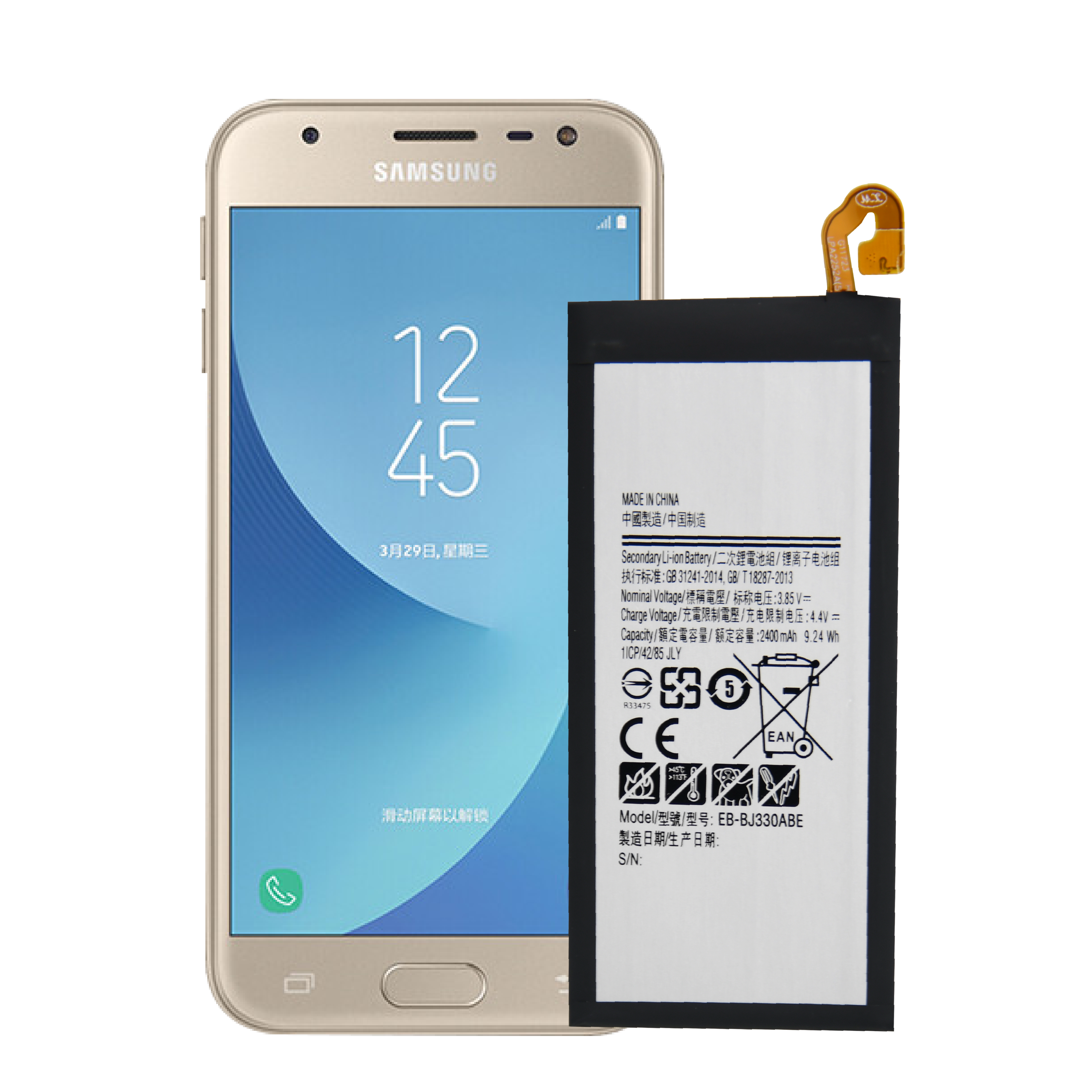 Chất lượng cao OEM Có sẵn Pin thay thế điện thoại di động hoàn toàn mới cho pin Samsung Galaxy J3 2017